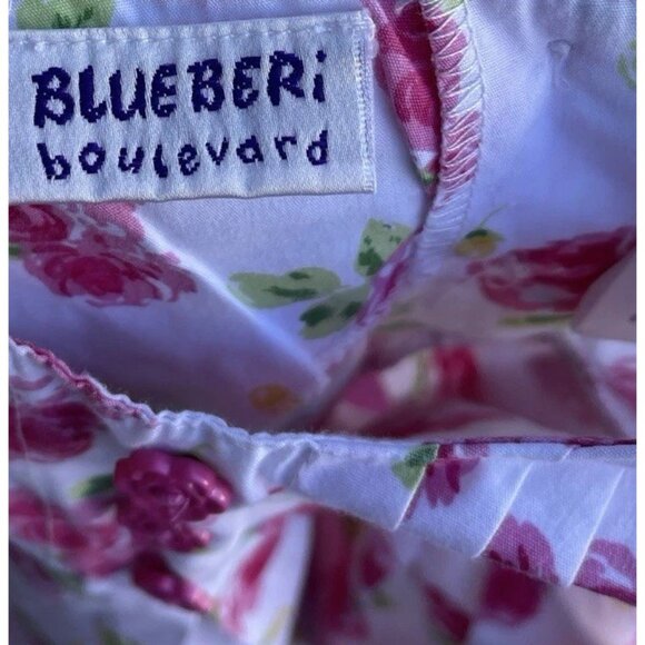 Vintage Blueberi Boulevard Girls Sz 12 Months Floral Dress Pink Red Rose - Picture 9 of 16